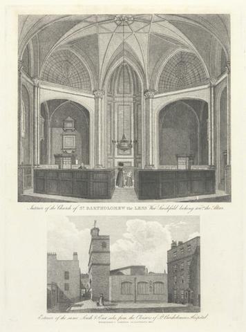 unknown artist Interior and Exterior View of St. Barts the Less