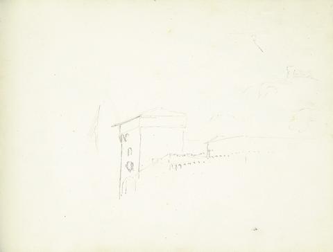 William Brockedon recto: Sketch of a Building