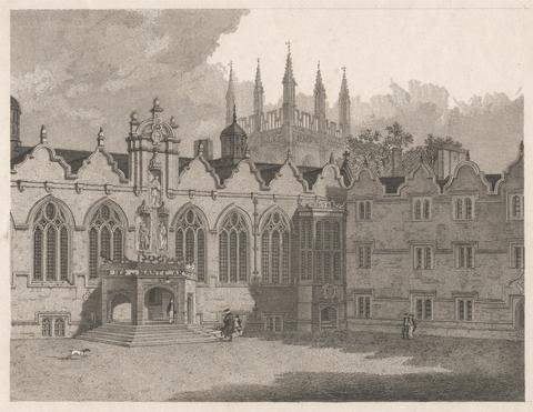 Joseph Skelton View of the Chapel and Hall of Oriel College