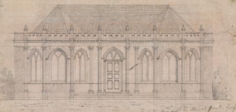 James Malton Preparatory drawing for Design 20, Plate 18 of A Collection of Designs for Rural Retreats