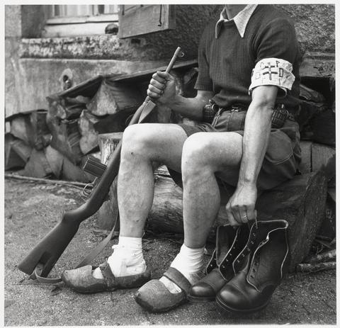 Constance Stuart Larrabee British Boots Replace Clogs, Besancon, France, 1944