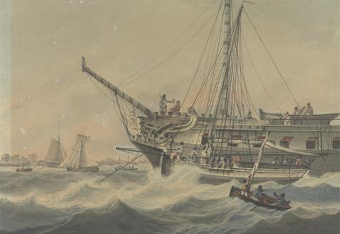 Samuel Atkins Man-of-War and Shipping off the Coast