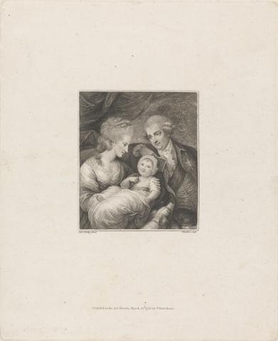 Francesco Bartolozzi RA Family Group, of a Man his Wife and Baby