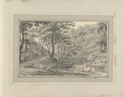 Amos Green Views in England, Scotland and Wales: Tour in Scotland; Wooded landscape with stream, near Syburn?