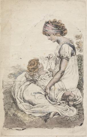 unknown artist Mother Teaching Letters to Daughter