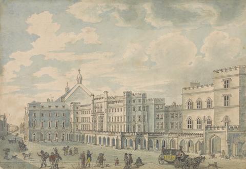 Isaac Cruikshank View of the Houses of Lords and Commons from Old Palace Yard