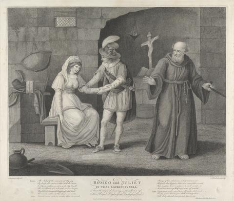 Jan J. van den Bergh Romeo and Juliet in Friar Lawrence's Cell - "Romeo and Juliet," Act II, Scene VI