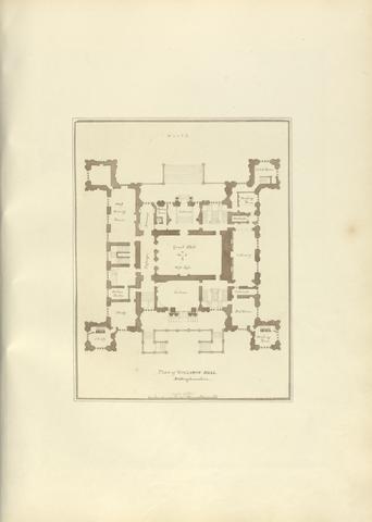 John Buckler FSA Plan of Wollaton Hall, Notthinghamshire