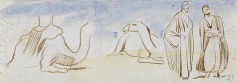 Edward Lear Studies of Camels and Egyptian Men
