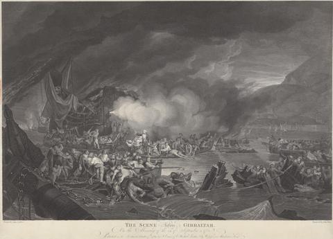 William Woollett The Scene Before Gilbraltar on the Morning of 14th September 1782