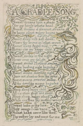 Songs of Innocence and of Experience, Plate 26, "A Cradle Song" (Bentley 16)