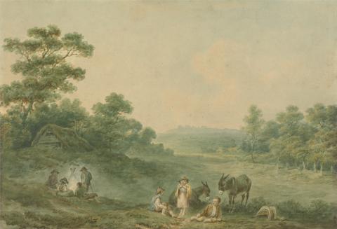 Nicholas Pocock Landscape with Gypsies