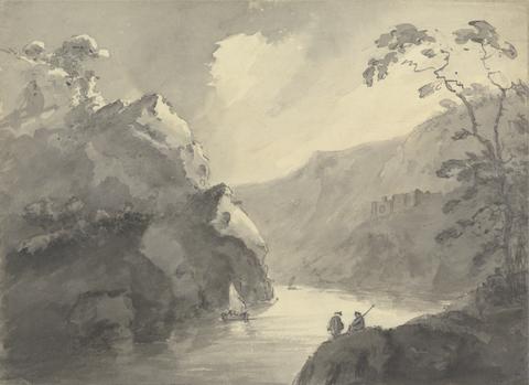 Rev. William Gilpin Mountainous landscape with winding river and castle