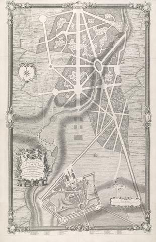 Rigaud, Jacques, 1681-1754, ill., engraver.  A general plan of the woods, park and gardens of Stowe, the seat of the Right Honourable the Lord Viscount Cobham :