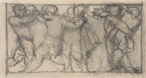 Alfred Stevens Group of Cherubs (design for a frieze?)