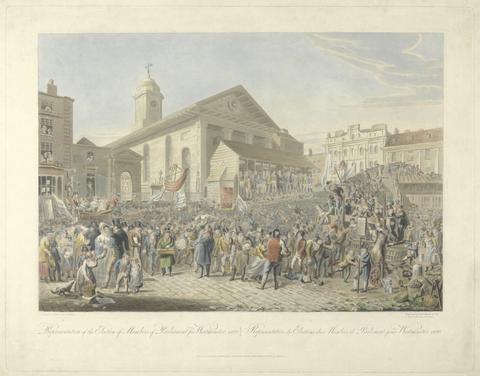 Robert Havell Representation of the Election of Members of Parliament for Westminster 1820