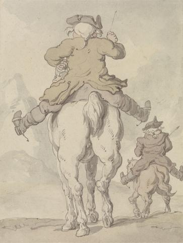 Thomas Rowlandson Two Men on Horseback Seen from Behind