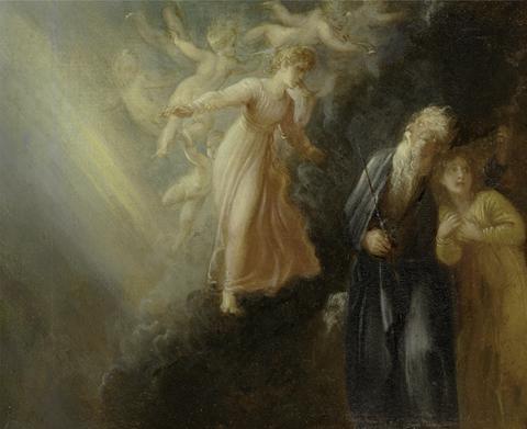Thomas Stothard Prospero, Miranda and Ariel, from "The Tempest," Act I, scene ii