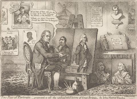 James Gillray "Two Pairs of Portraits;" presented to all the unbiased Electors of Great Britain