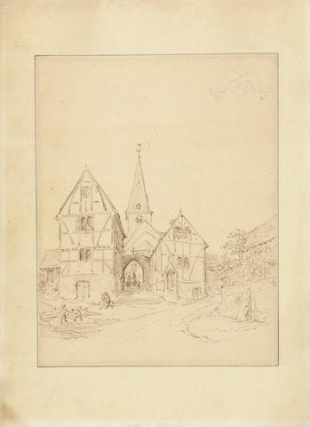 Augustus Welby Northmore Pugin Sketch of a Small Gothic Church, with a Design for Gothic Ornamentation