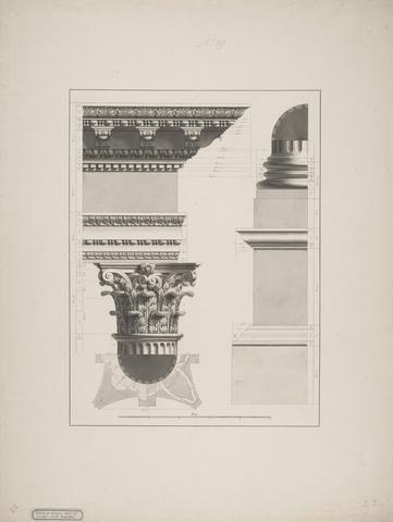 James Bruce Details of Plinth and Entablature of Lower Arch at Mactar, Modern Makther