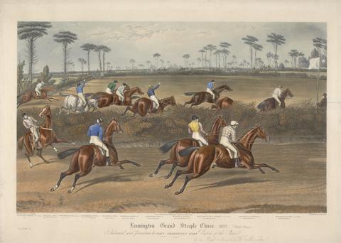 Charles Hunt One of a set of four: Leamington Grand Steeple Chase ... 1837. Plate 2. Mr. Christian on Scripton ...