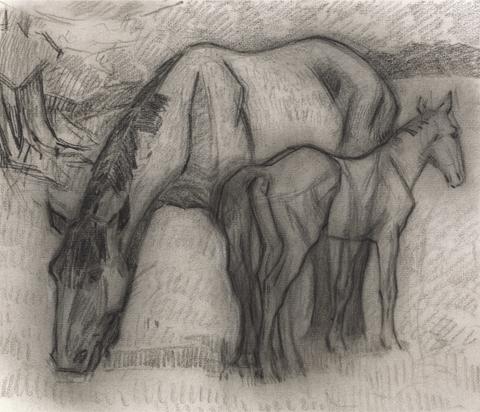 Robert Polhill Bevan Study for Mare and Foal, Lytchetts, Clayhidon