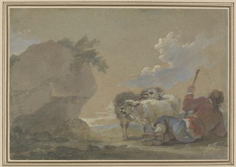 Thomas Barker Landscape with Shepherd and Sheep