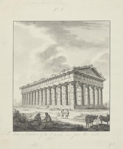 James Bruce No. 6 Temple of Neptune the King, View and Elevation of the 2nd temple - seen from the east