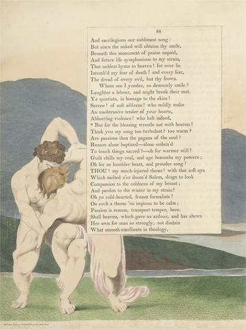 William Blake Young's Night Thoughts, Page 88, "But for the Blessing Wrestle Not with Heaven"