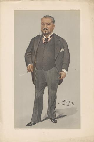 One of a set; VANITY FAIR, Ambassadors to England: Brazil, The Chevailier de Souza Correa; 18 August 1898 (with biography)
