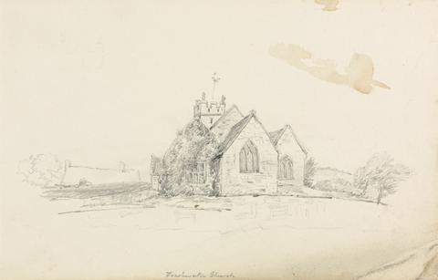 Sketch of a Small Rural Church; sketch of a ship
