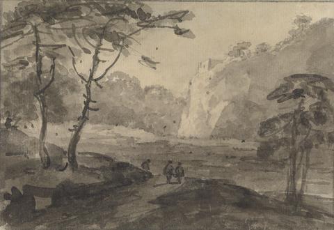 Rev. William Gilpin Landscape with Three Figures on a Road