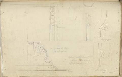 unknown artist Raglan Castle, Monmouthshire, Wales: Elevation and Section of Fireplace in Ante Room