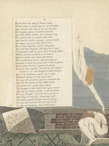 William Blake Young's Night Thoughts, Page 55, "Ungrateful, Shall We Grieve Their Hovering Shades"