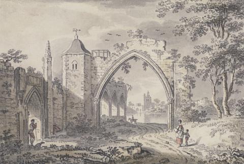 John Collet Ecclesiastical Ruins beside the Thames (?)