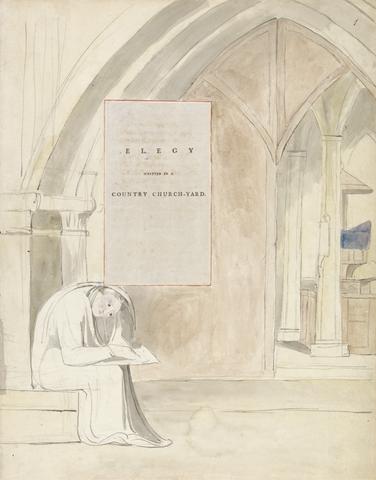 William Blake The Poems of Thomas Gray, Design 105, "Elegy Written in a Country Church-Yard."