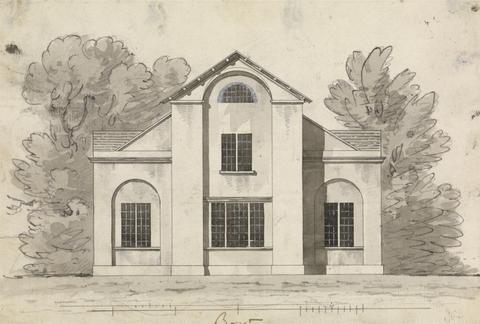 James Malton Preparatory drawing for Design 1, Plate 1 of A Collection of Designs for Rural Retreats