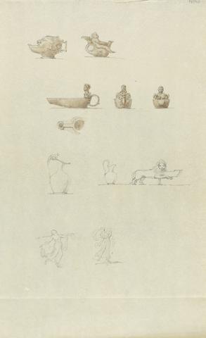 Sir Robert Smirke the younger Sketches of Ornamental Designs, For Oil Lamps and Pouring Vessels
