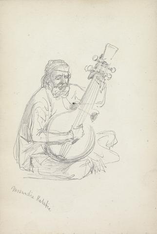 William Simpson Study of a Rababi Musician