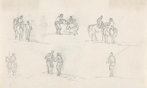 Sawrey Gilpin Six Studies of Figures on Horses