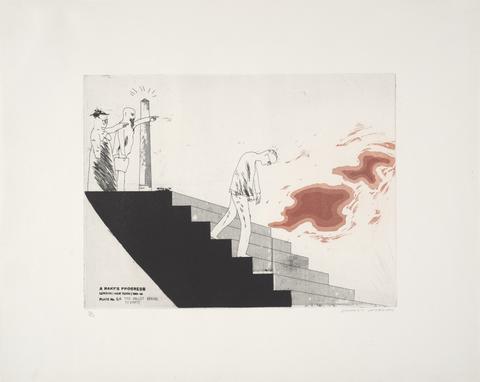 David Hockney 6A: The Wallet Begins to Empty from A Rake's Progress