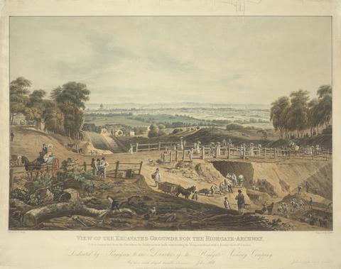 John Hill View of the Excavated Grounds for the Highgate Archway