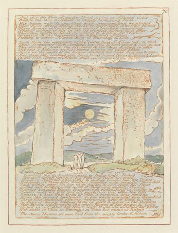 William Blake Jerusalem, Plate 70, "And this the form of mighty Hand...."