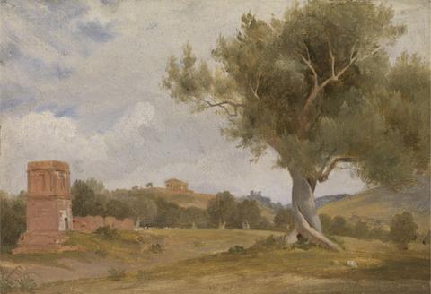 Sir Charles Lock Eastlake A View at Girgenti in Sicily with the Temple of Concord and Juno