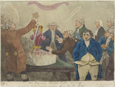James Sayer The Regency Twelfth Cake not cut up, and All the People rejoiced and said "Long Live the King"