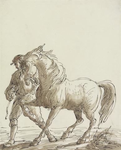 Thomas Barker Man Leading a Horse