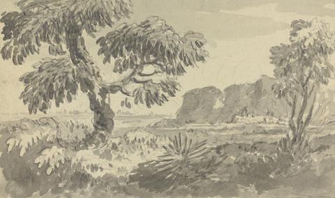 Rev. William Gilpin Landscape with Two Trees and Cliff