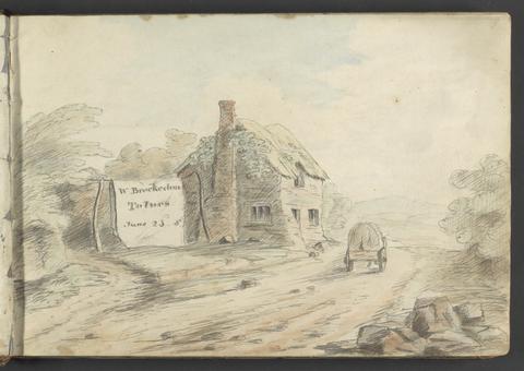 William Brockedon Landscape with Hamlet and Cart