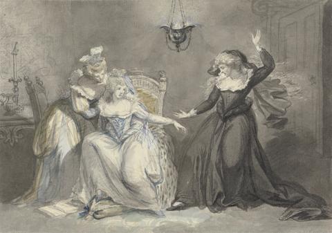 William Hamilton A Dramatic Scene with Three Women in an Interior